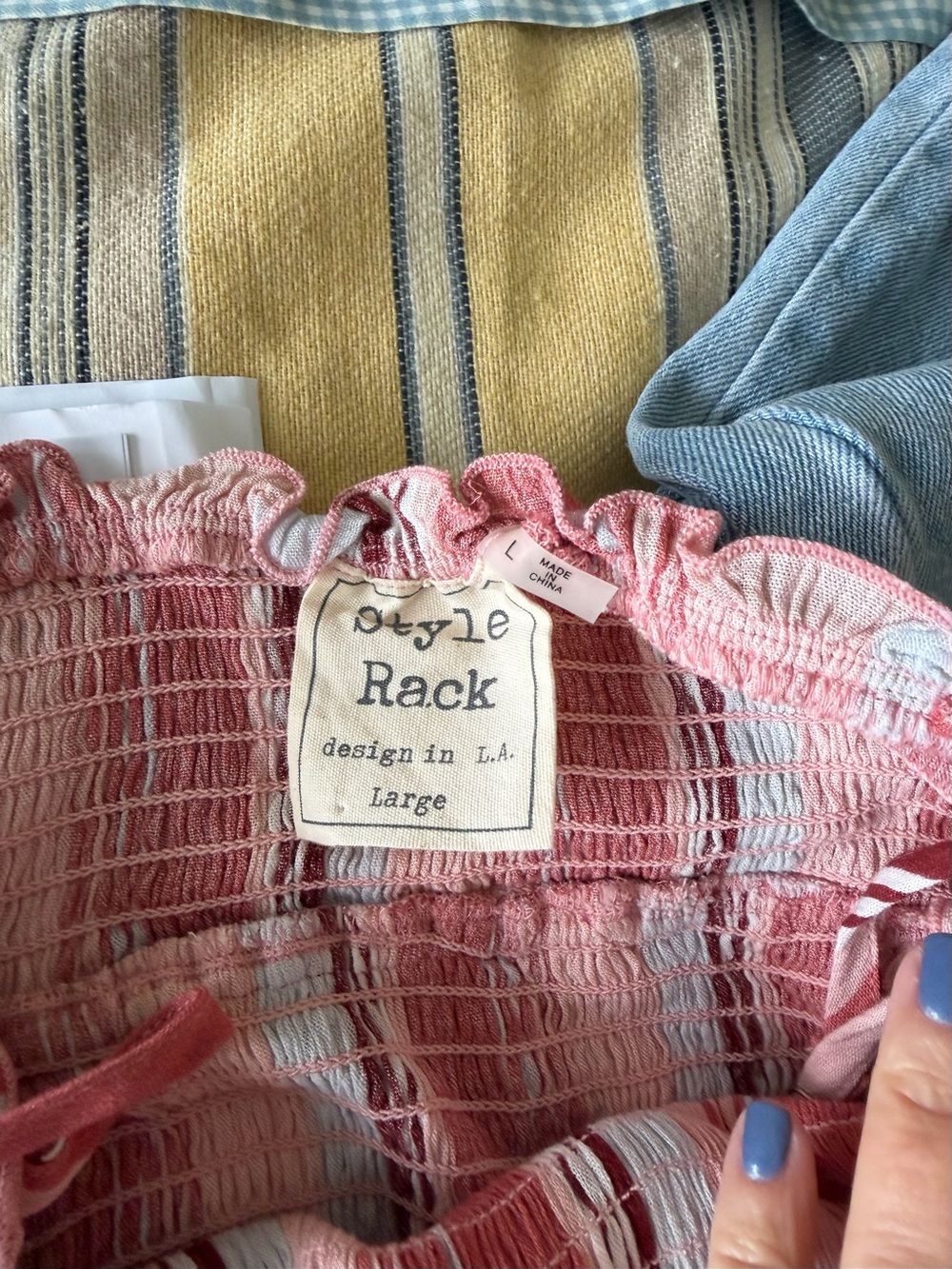 Style Rack Pink & White Striped Ruffle Mini Dress - Picture 3 of 3